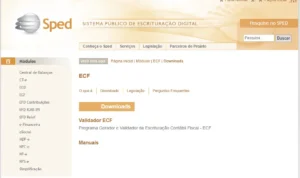 Imagem programa gerador e validador da Escrituração Contábil Fiscal - ECF
