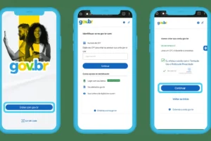 Tela de login do aplicativo Cadastro Único mostrando o botão Entrar com gov.br