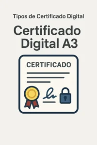 Certificado Digital A3 com selo dourado e cadeado, representando segurança e validade nos tipos de certificado digital