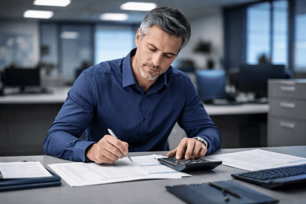 Contador calculando percentual de presunção do Lucro Presumido após LC 224/2025