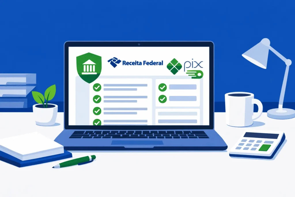 Tela do programa IRPF 2026 com dados importados automaticamente pela declaração pré-preenchida e ícone do gov.br ao lado