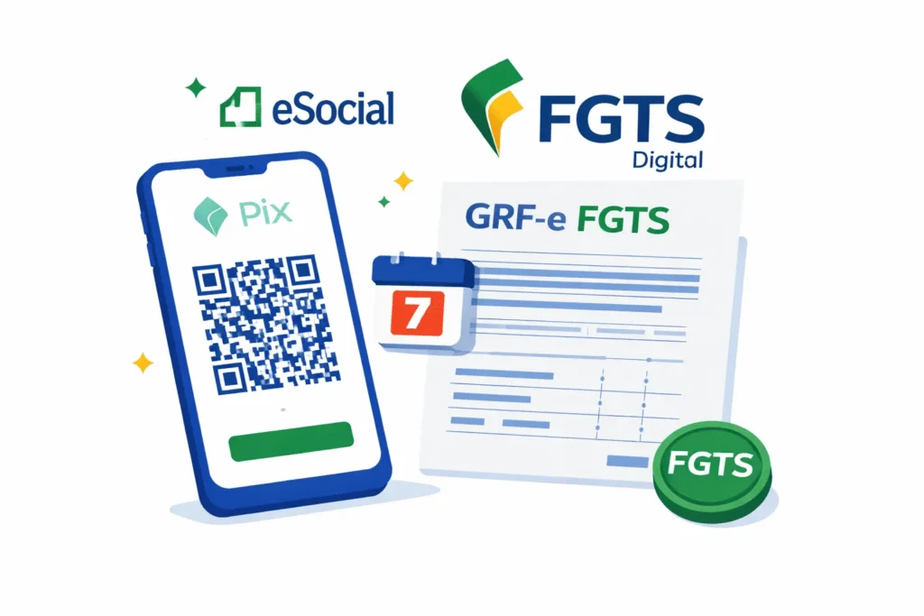FGTS Digital 2026: como emitir a guia GRF-e e pagar via Pix — guia completo para empregadores