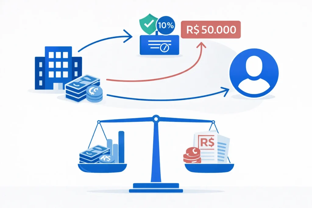 Tabela de taxação de dividendos 2026 com alíquota de 10% sobre lucros acima de R$ 50 mil mensais — Lei 15.270/2025